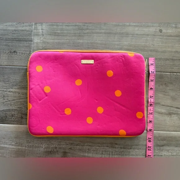 Kate Spade Pink Polka Dot Neoprene Laptop Sleeve – Fits 13” Preppy Colorful - Picture 11 of 11